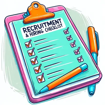 an image depicting Recruitment and Hiring Checklist